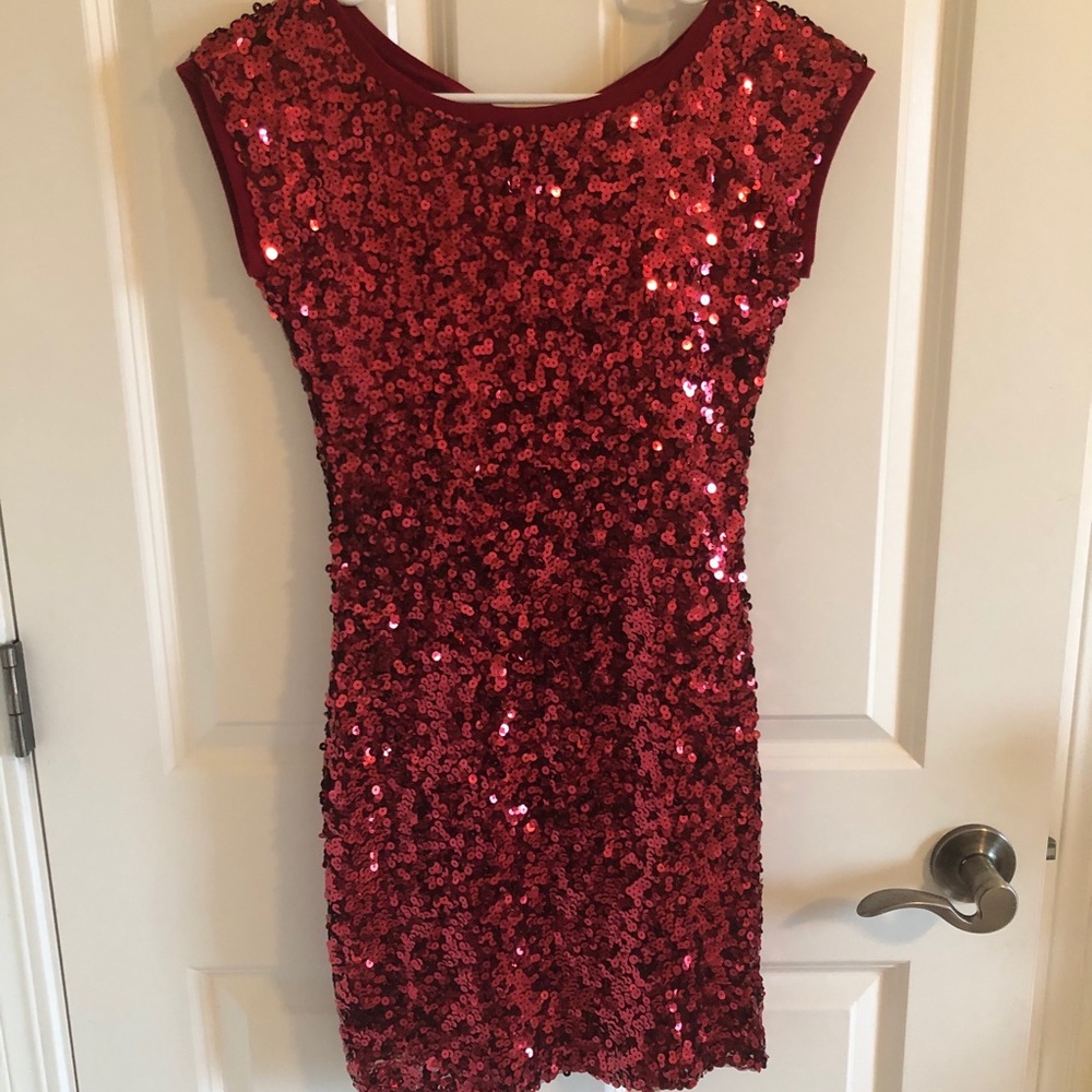 Akira Sequined Dress with Open Back
